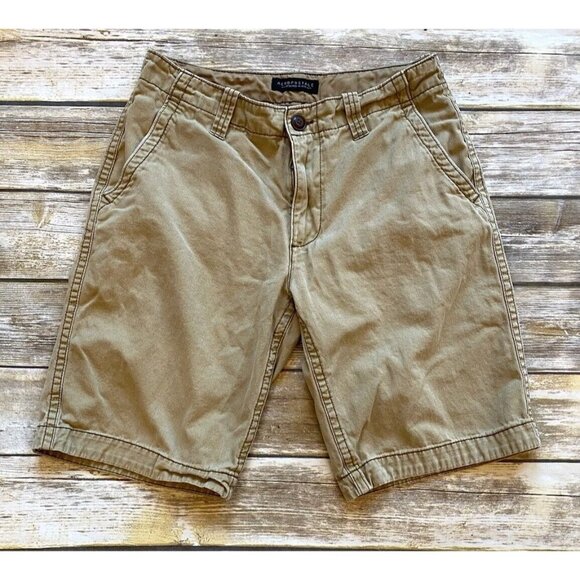 Aeropostale Mens Tan‎ Khaki Casual Flat Front Shorts Size 30 Inseam - Pockets - Picture 1 of 6